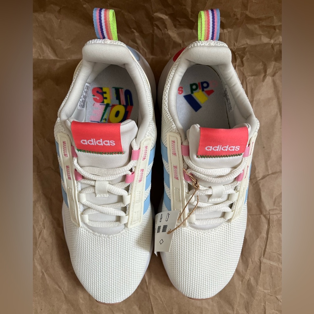 Adidas Womens Racer TR21 Off-White/Multicolor Size 7 Running Shoes - Picture 2 of 13